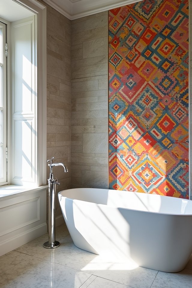 bold geometric bathroom tiles