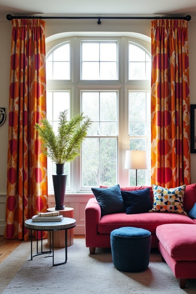 bold geometric curtain designs