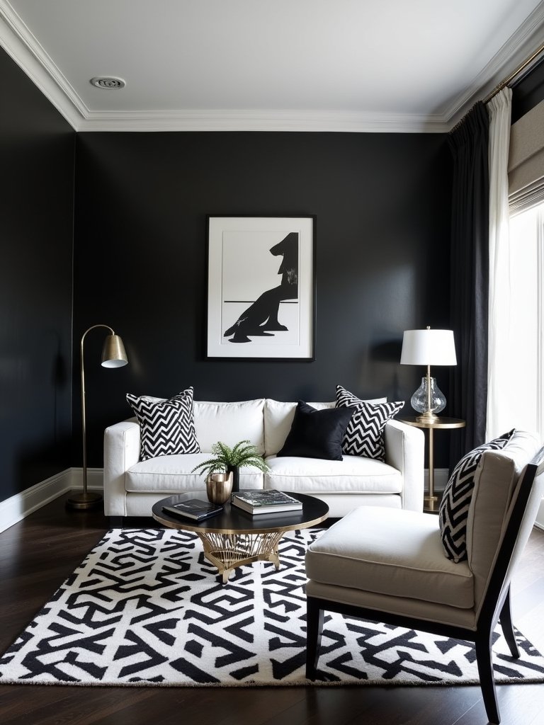 bold geometric living room