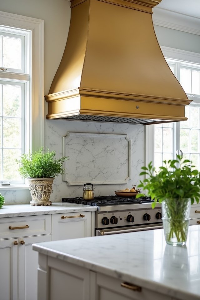 bold gold range hood installation
