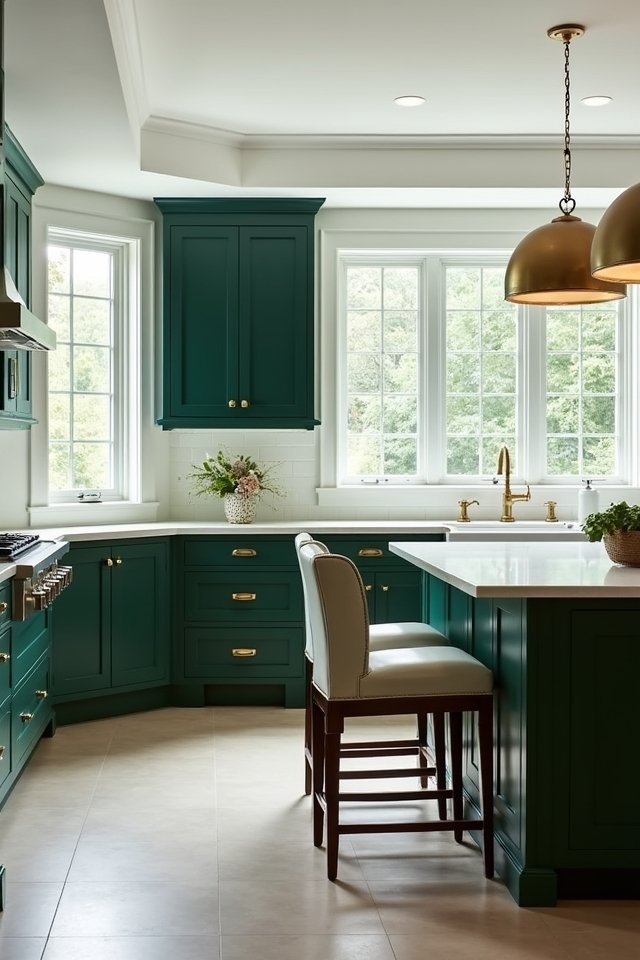 bold green cabinets elegance