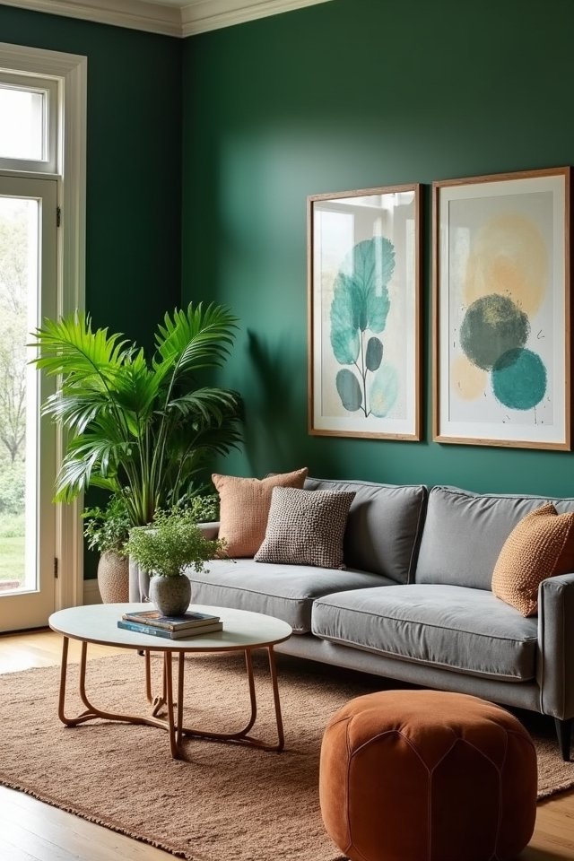 bold green living room transformation
