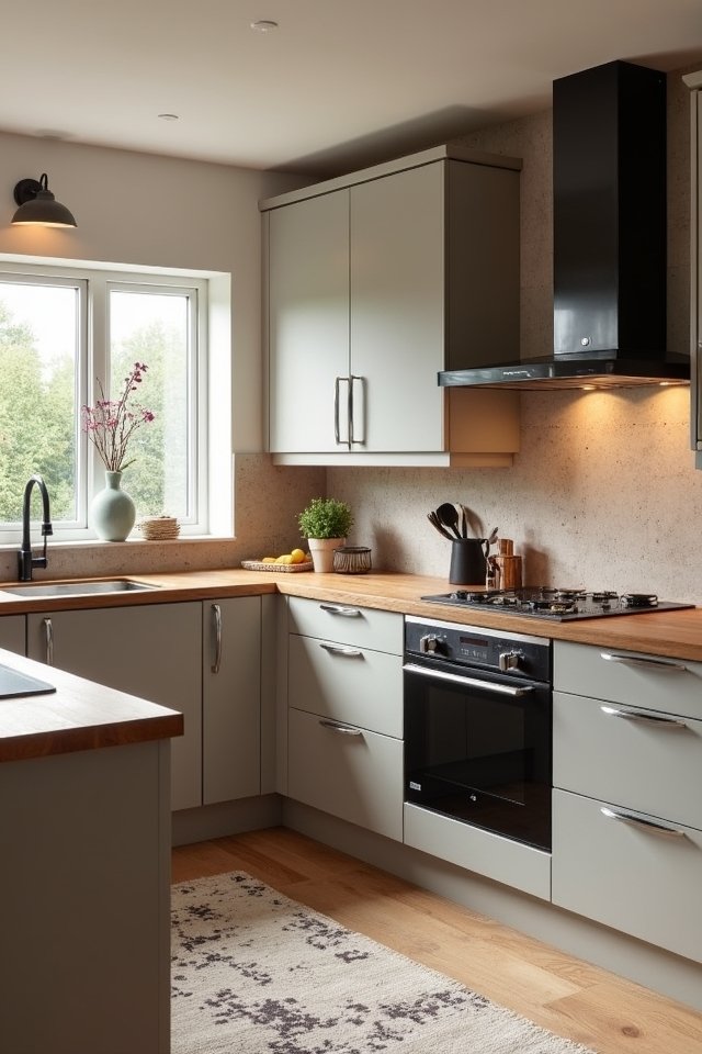 bold greige black hardware
