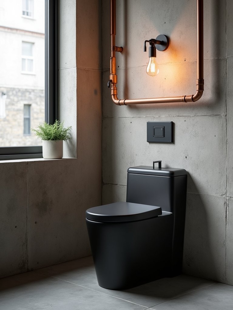 bold industrial chic bathroom