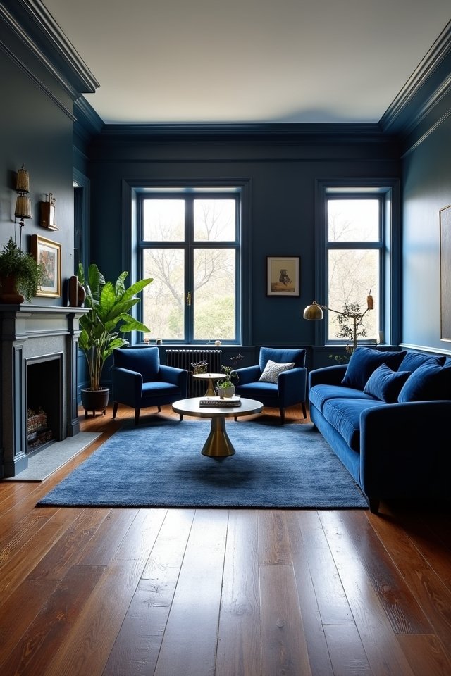 bold monochromatic living room