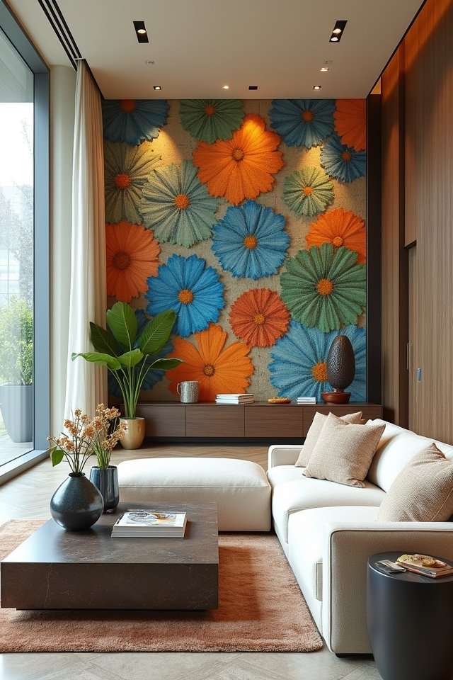 bold mosaic living room