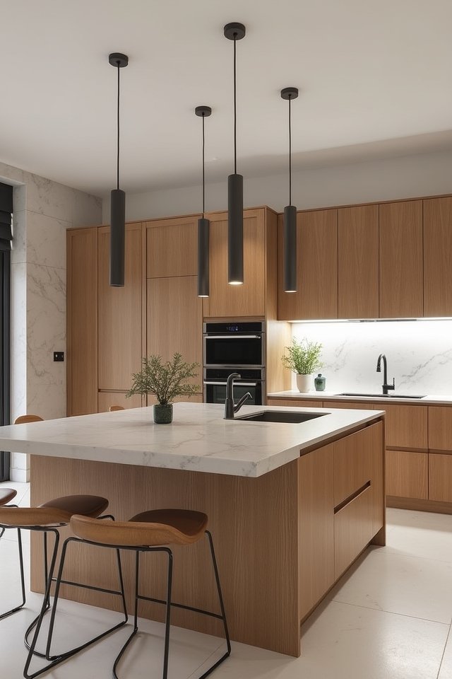 bold oak kitchen features
