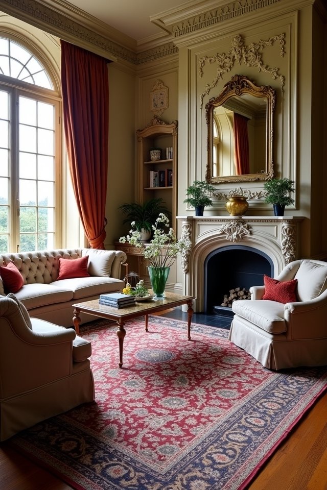 bold patterned plush rug