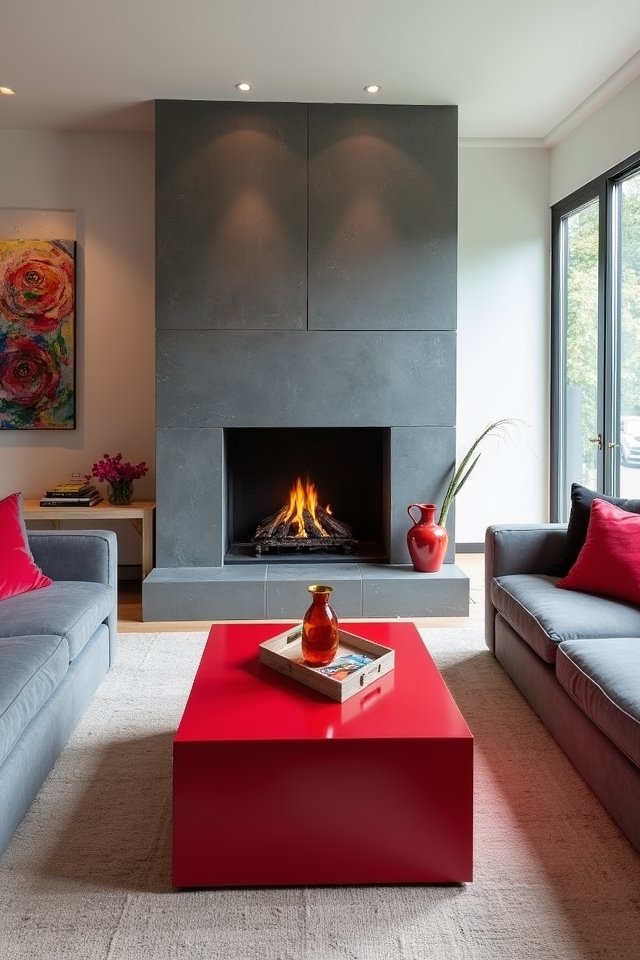 bold red coffee table
