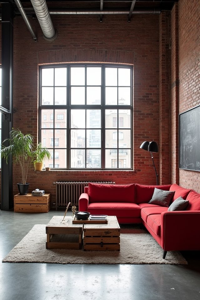 bold red couch centerpiece
