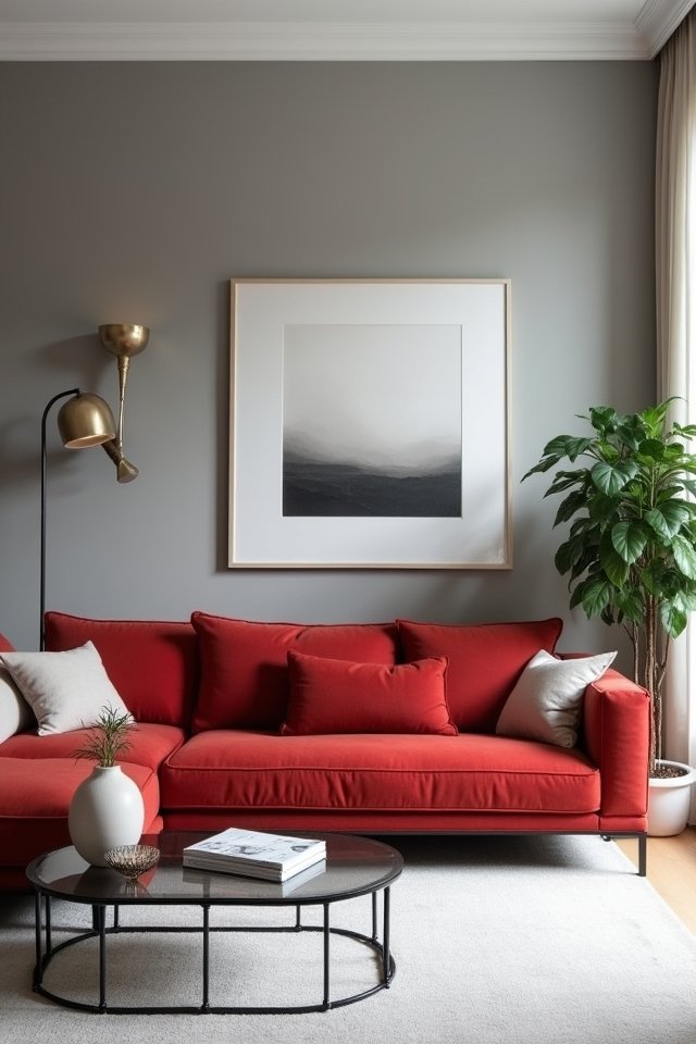bold red couch centerpiece