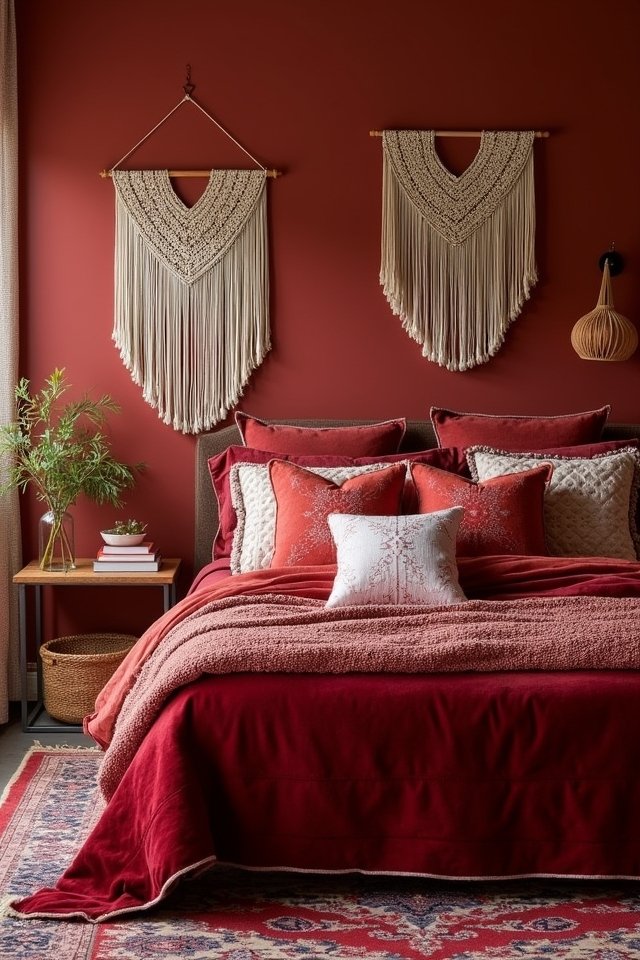 bold red cozy textiles