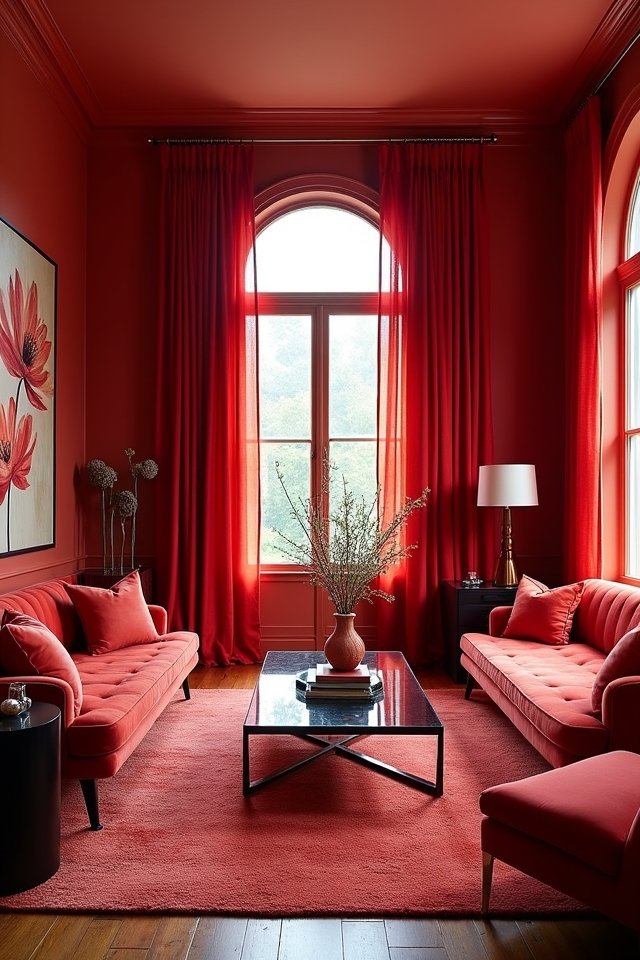 bold red curtain elegance