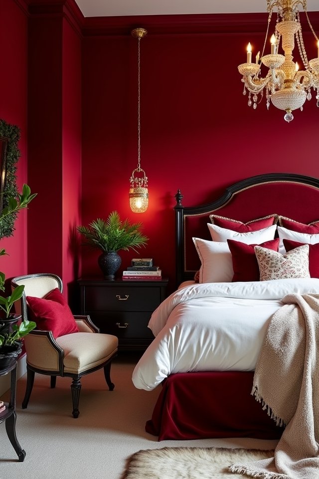 bold red walls embrace warmth
