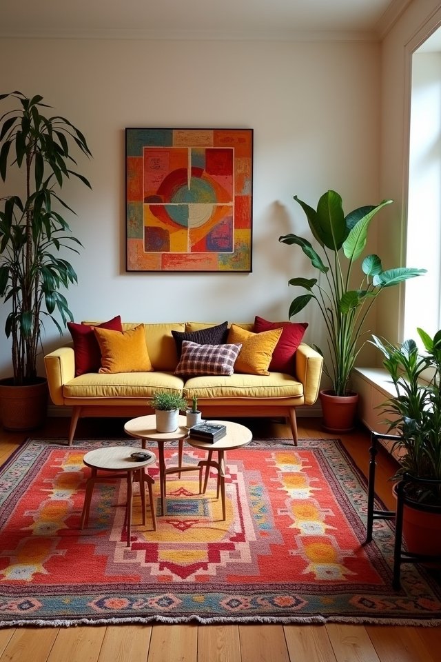 bold retro statement rug