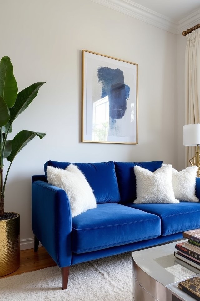 bold royal blue centerpiece