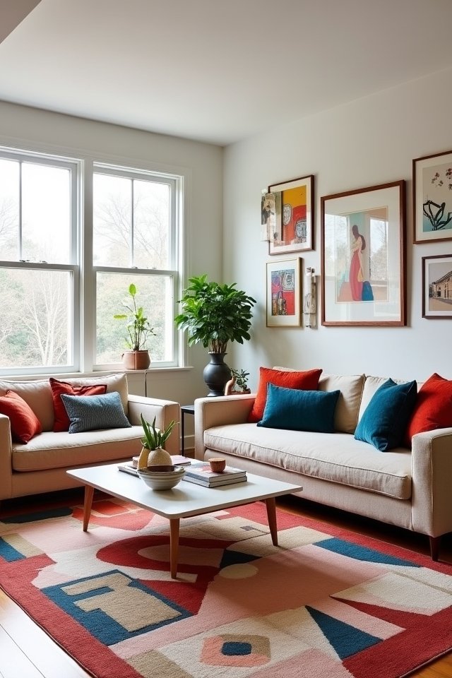 bold rugs enhance decor