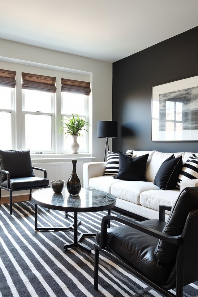 bold striped living room decor