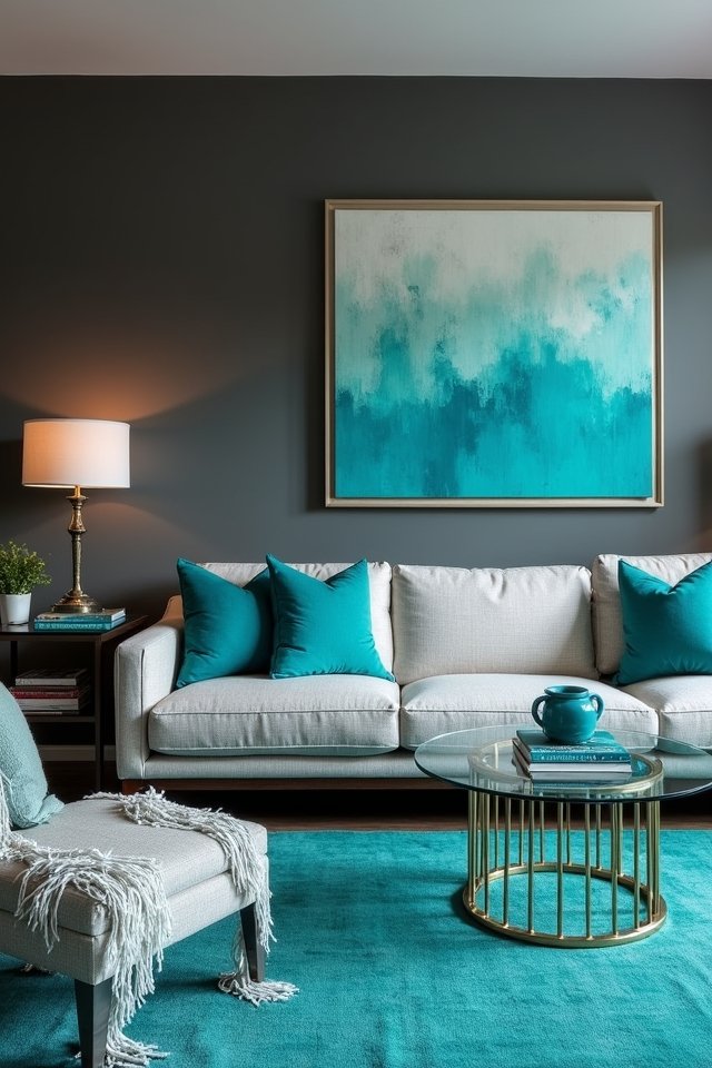 bold turquoise slate grey