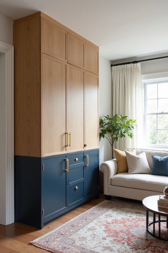 bold two tone cabinet designs