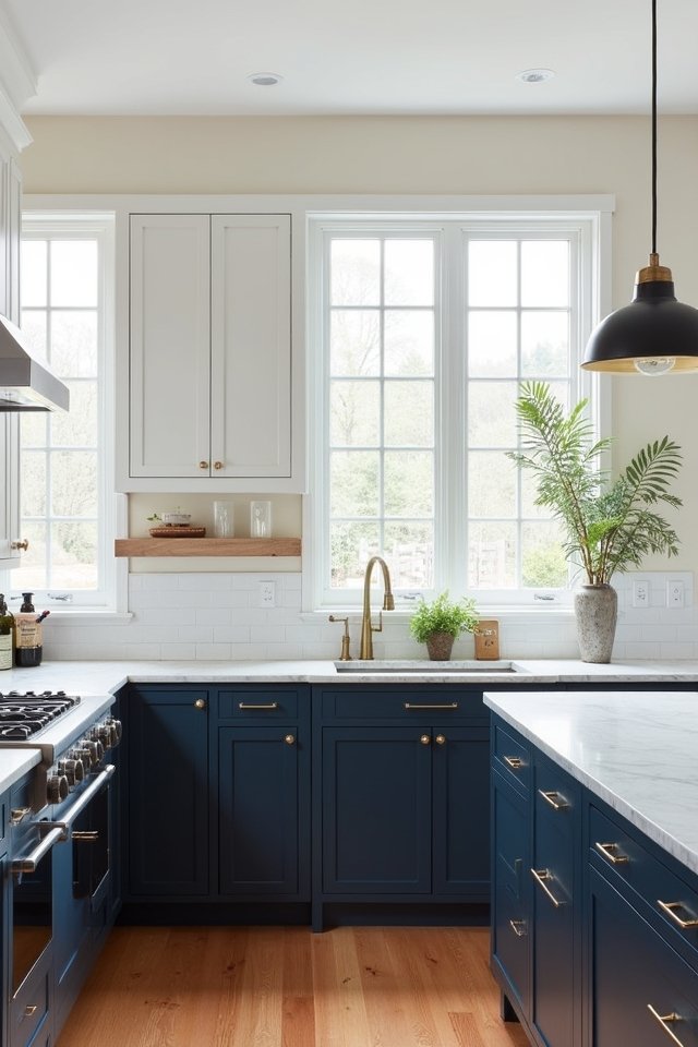 bold two tone kitchen design