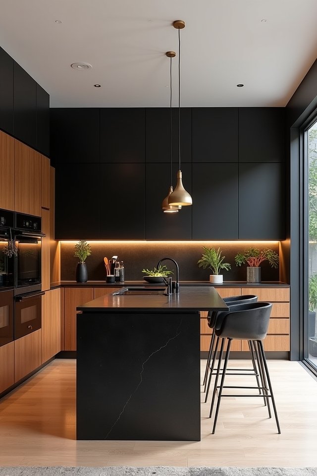bold two tone kitchen designs