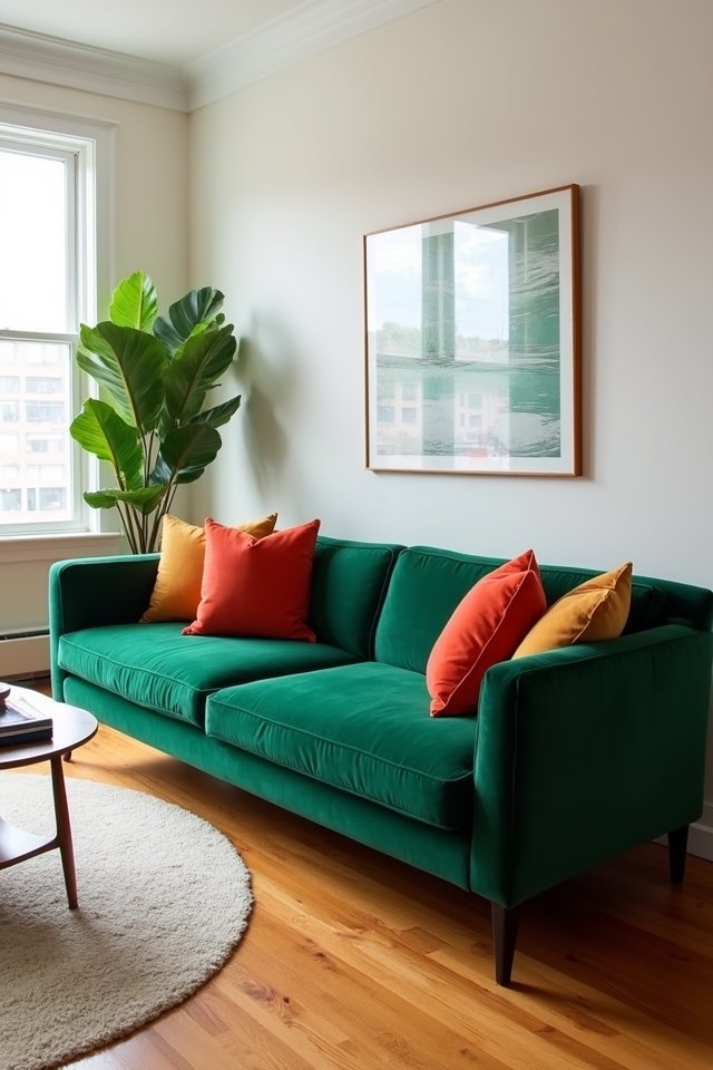 bold velvet living room style