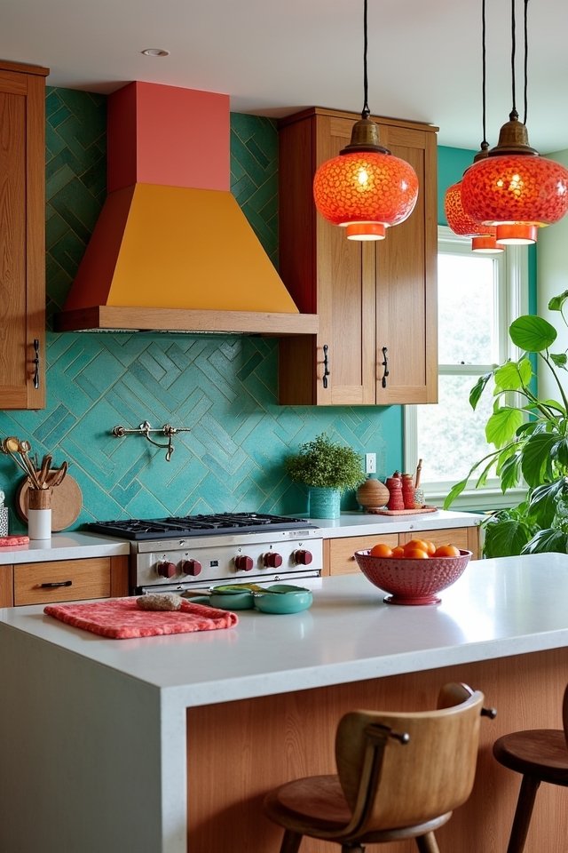 bold vibrant kitchen backsplashes