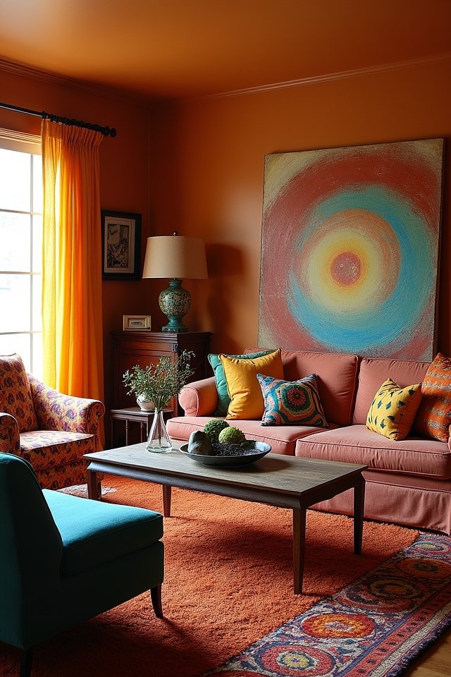 bold vibrant layered textiles