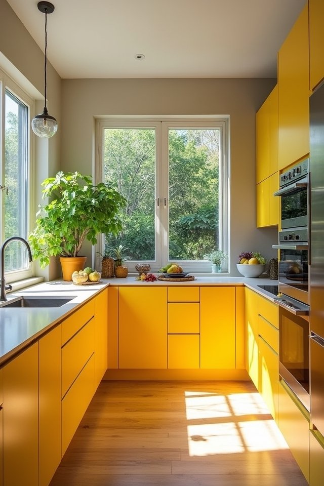 bold yellow kitchen transformation