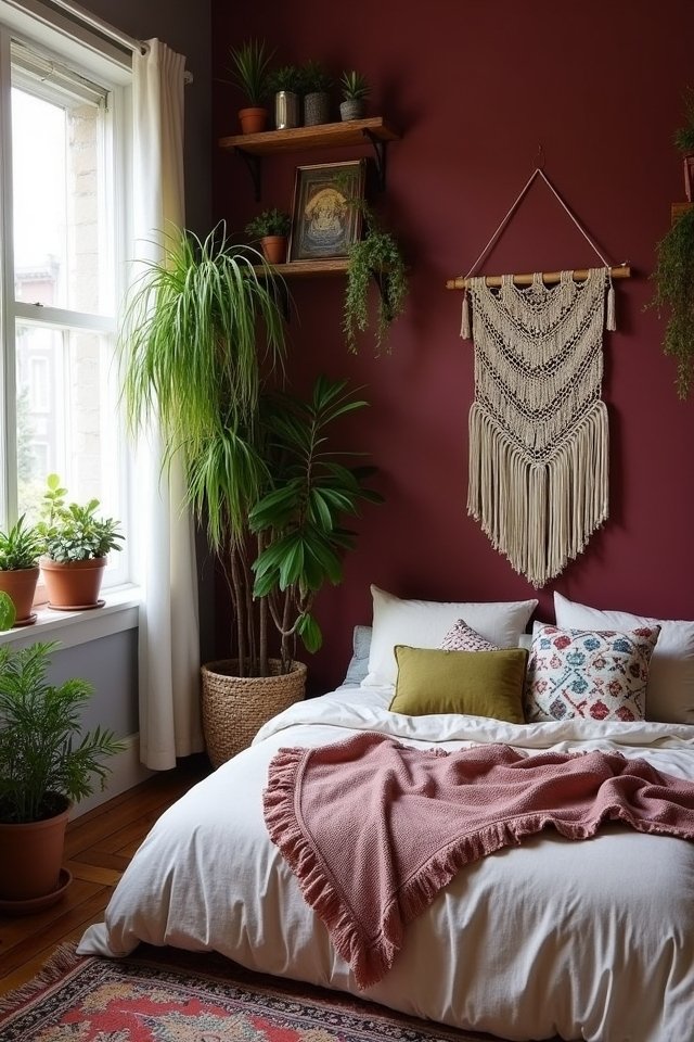 botanical accents for maroon