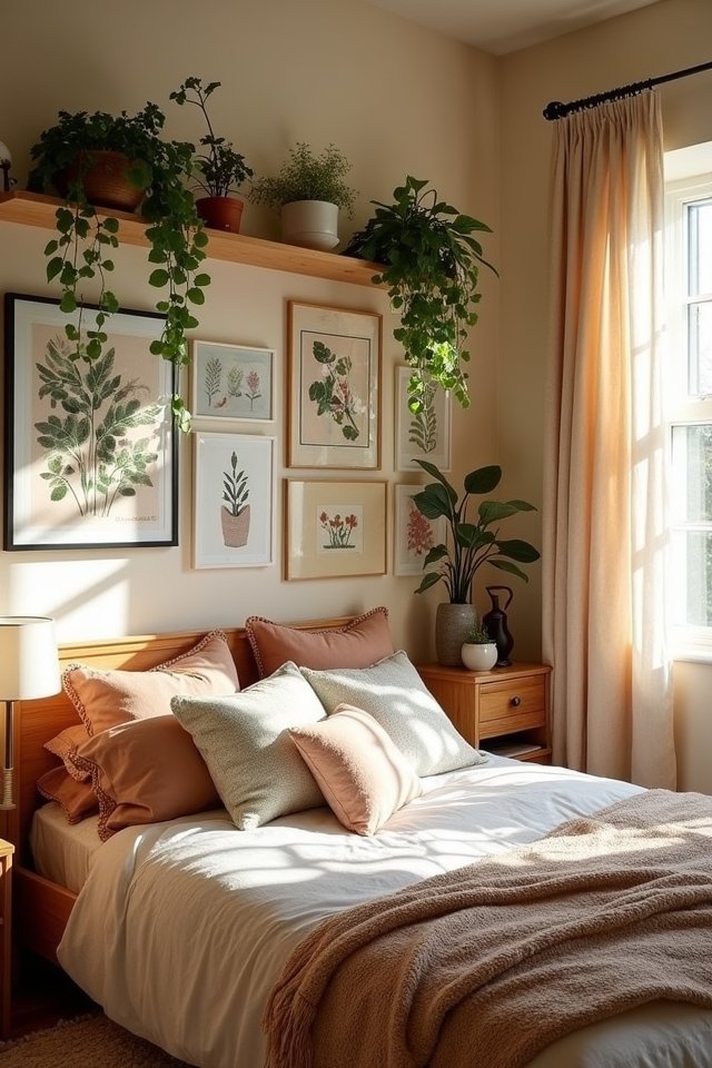 botanical inspired gallery wall design