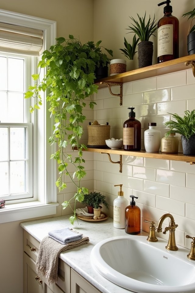 brass shelving for stylish storage