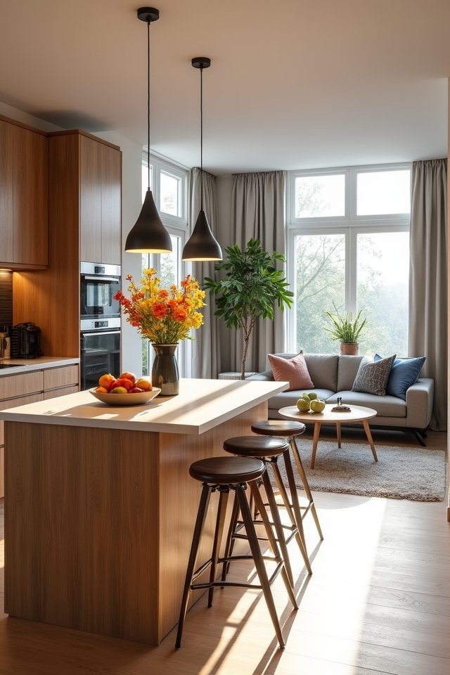 breakfast bar with stools