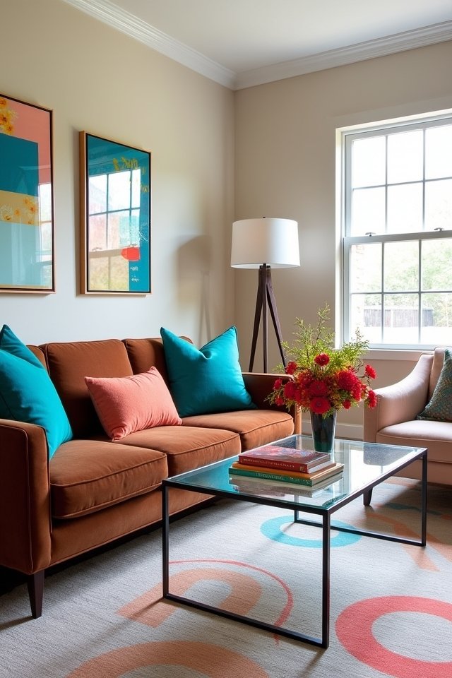 bright accents cozy contrast