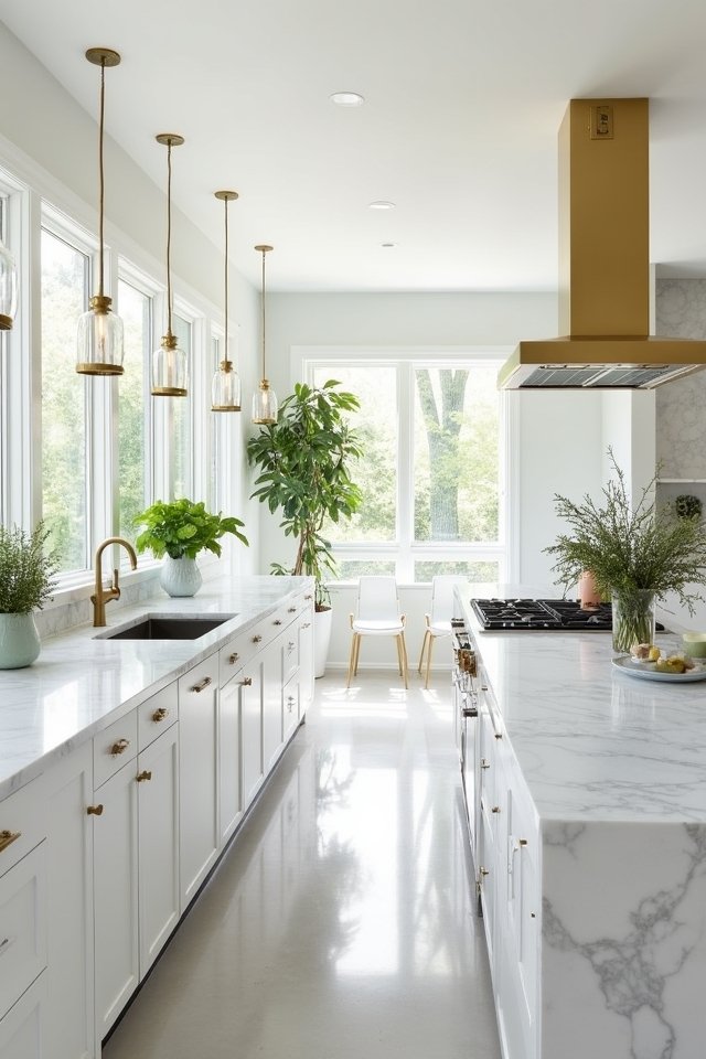 bright elegant marble kitchens