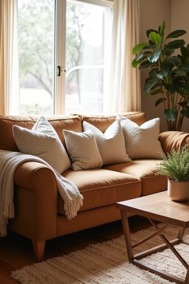 bright pillows create contrast