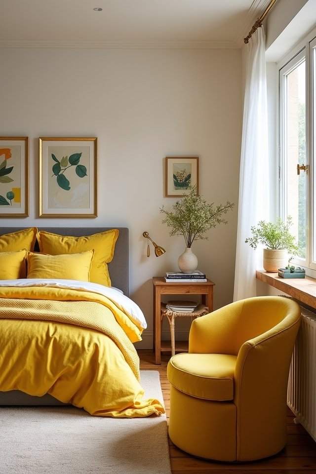 bright yellow furniture accents