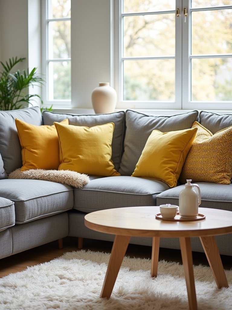 brighten space with pillows