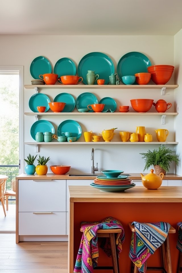 brightly colored kitchen accents
