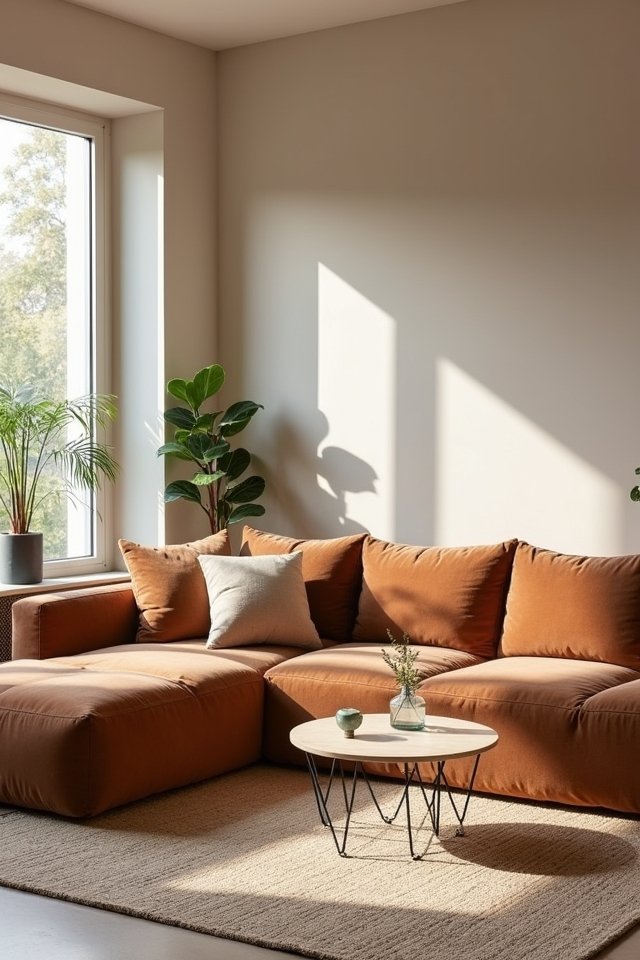 brown sectional minimalist haven