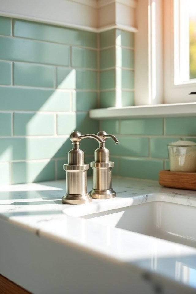 brushed nickel soap convenience