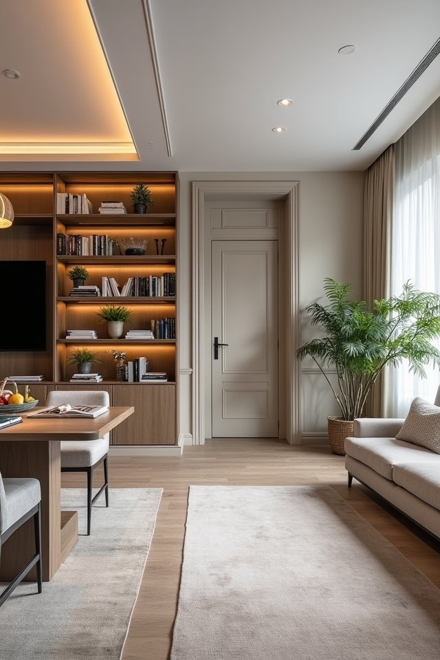 built in bookcases for division
