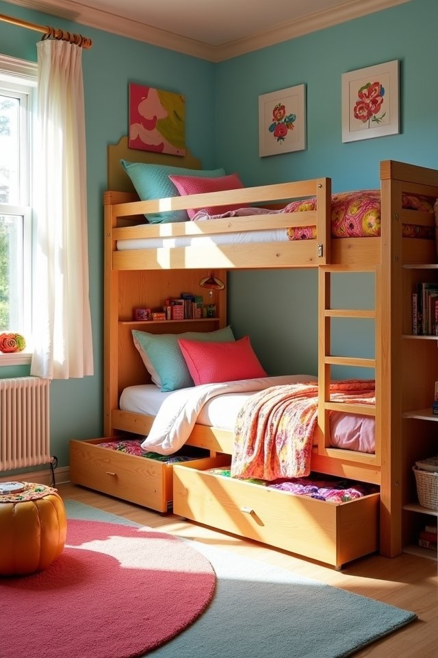 bunk beds maximize storage space