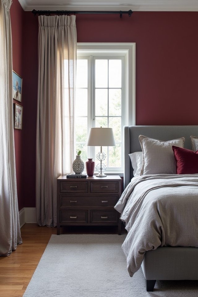 burgundy and gray elegance