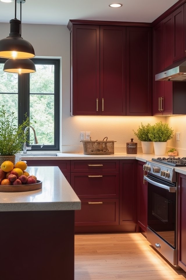 burgundy and gray elegance