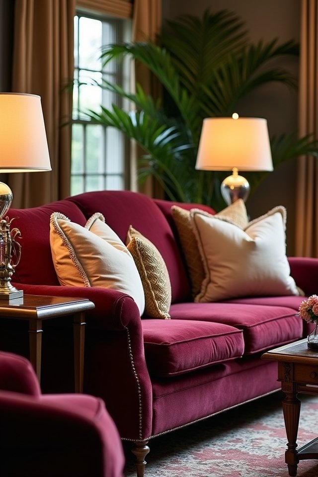 burgundy furniture enhances sophistication