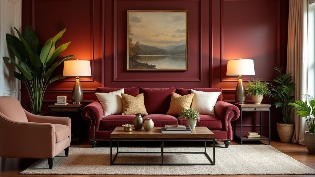 burgundy living room inspiration