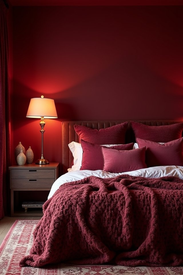burgundy textiles for comfort