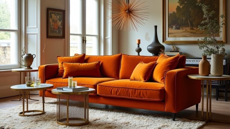 14 Stunning Living Room Orange Ideas Featuring Burnt Orange Sofas and ...